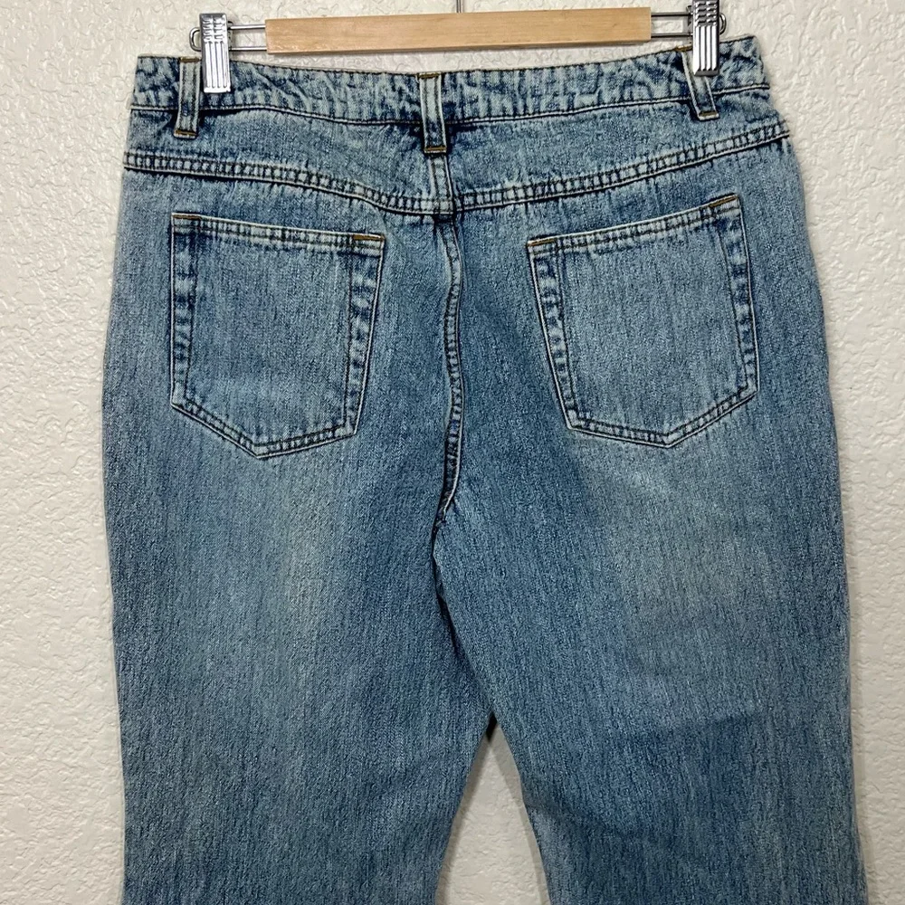 Vintage Y2K Jeanology Jeans Flare Black Lace Size 12